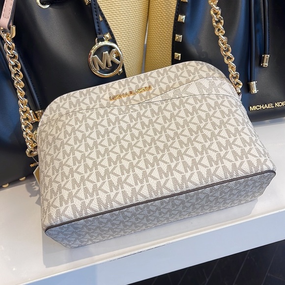 MICHAEL KORS Jet Set Medium Logo Dome Satchel Crossbody 
Powder Blush 
NWT - Picture 11 of 16